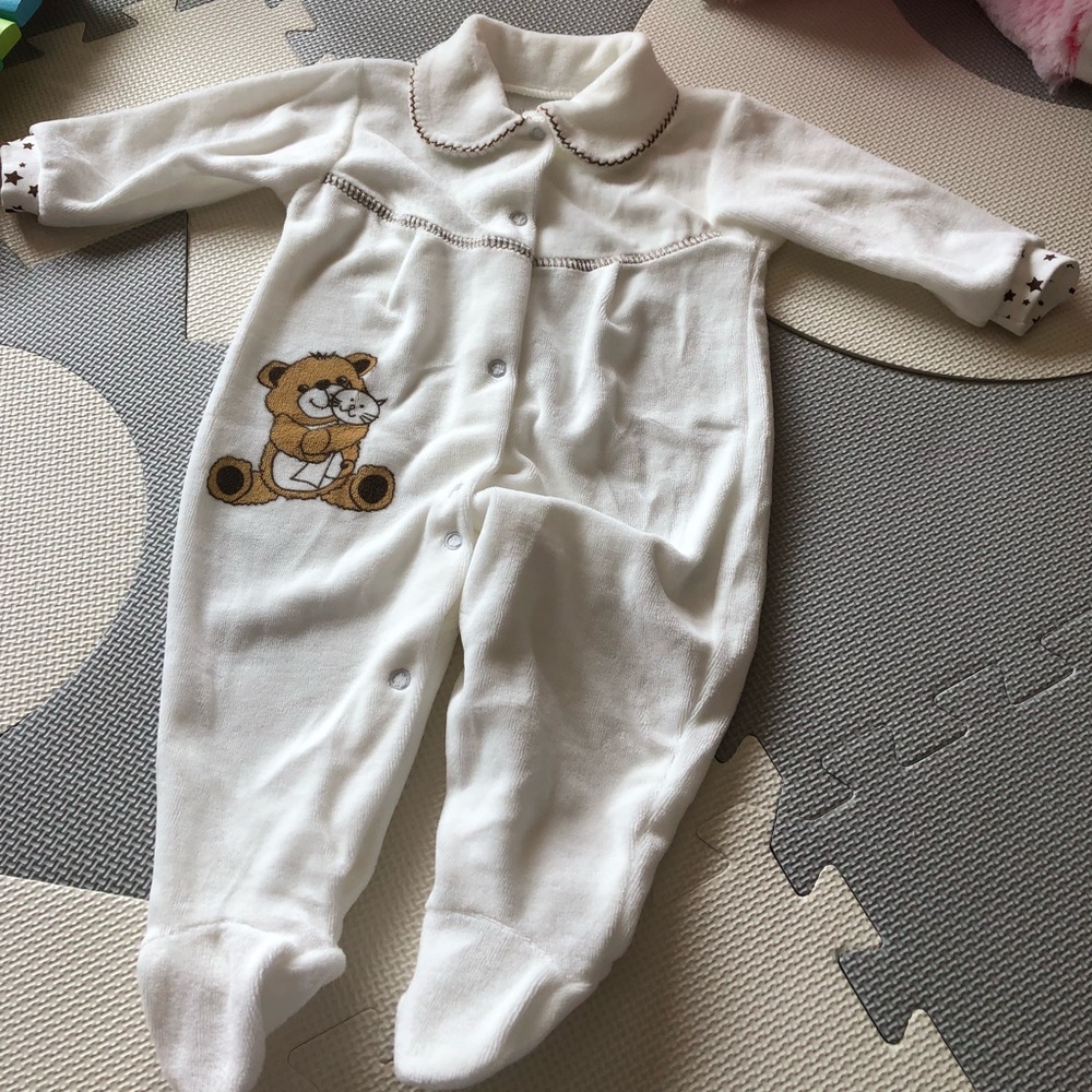 White Plush Footie